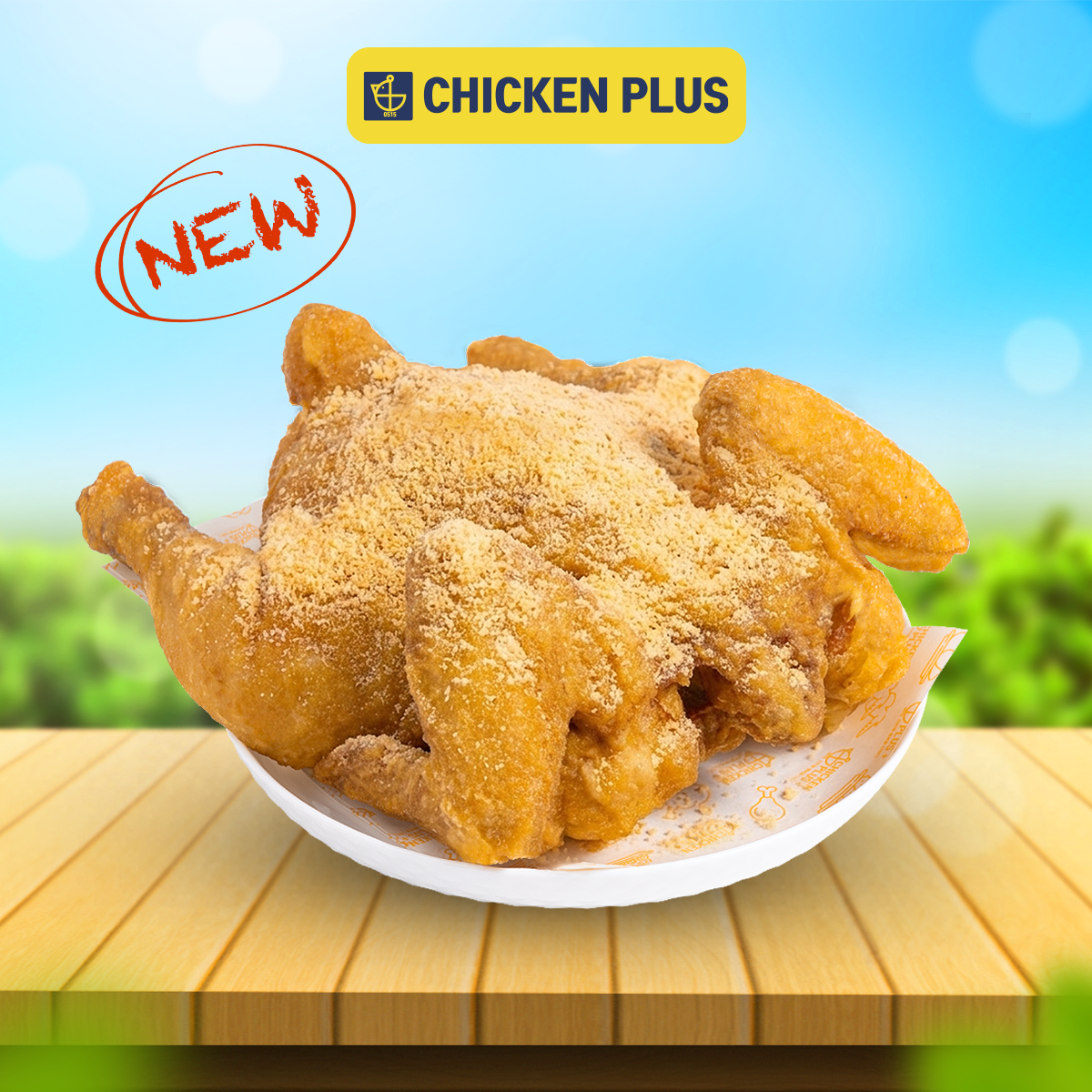 Gà nguyên con rắc bột phô mai