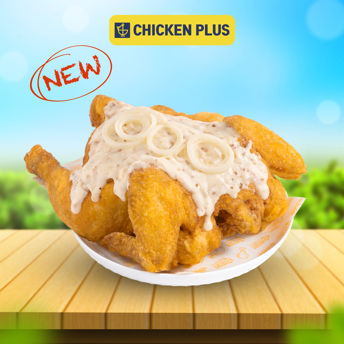 Gà nguyên con xốt kem hành