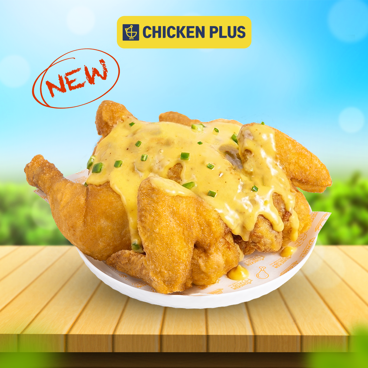 Gà nguyên con xốt phô mai cay